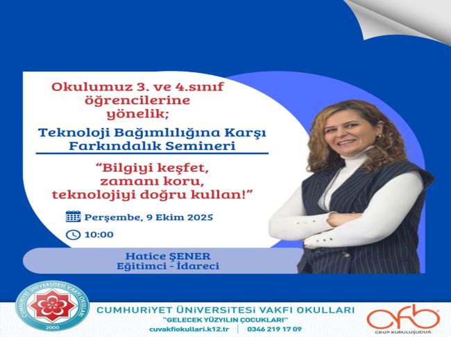 Teknoloji Bağımlılığına Karşı Farkındalık Semineri görseli