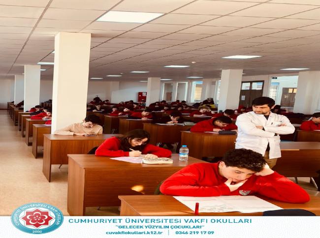 CÜ Fuat Sezgin Kütüphanesinde uygulamakta olduğumuz  deneme sınavında bütün öğrencilerimize başarılar dileriz. görseli