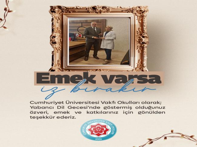 İngilizce Gecesinde Emek Veren Öğretmenlerimize Teşekkür Ederiz. görseli
