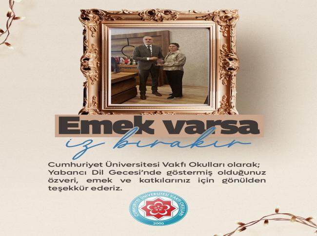 İngilizce Gecesinde Emek Veren Öğretmenlerimize Teşekkür Ederiz. görseli