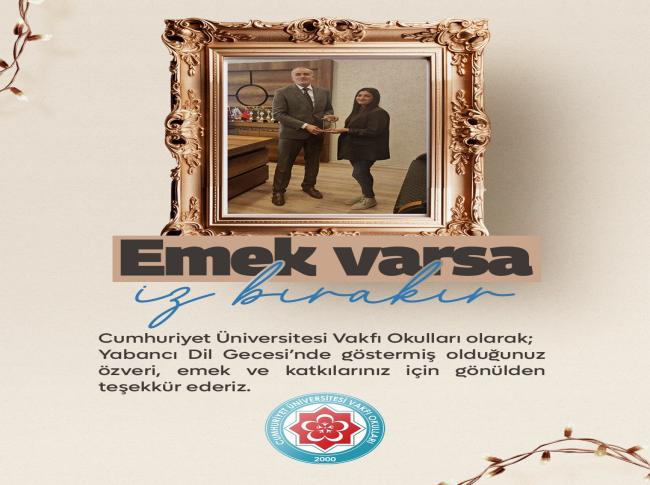 İngilizce Gecesinde Emek Veren Öğretmenlerimize Teşekkür Ederiz. görseli
