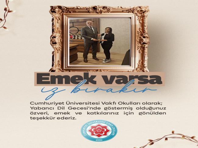 İngilizce Gecesinde Emek Veren Öğretmenlerimize Teşekkür Ederiz. görseli