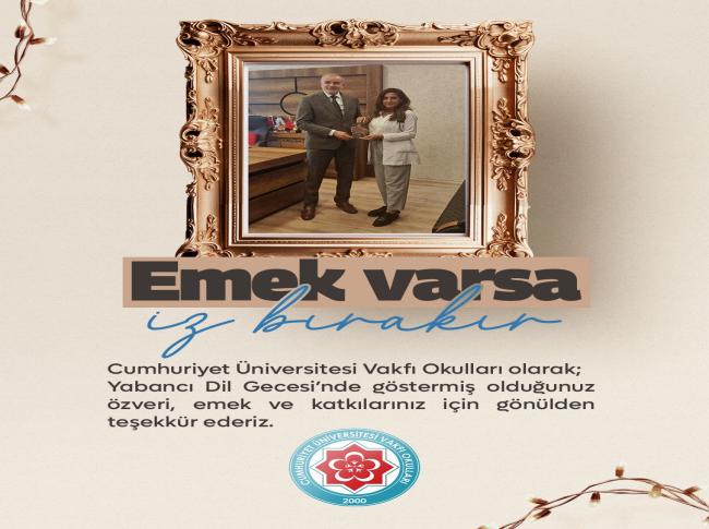 İngilizce Gecesinde Emek Veren Öğretmenlerimize Teşekkür Ederiz. görseli
