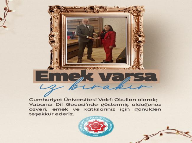 İngilizce Gecesinde Emek Veren Öğretmenlerimize Teşekkür Ederiz. görseli