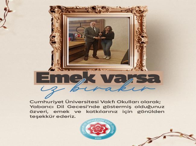 İngilizce Gecesinde Emek Veren Öğretmenlerimize Teşekkür Ederiz. görseli