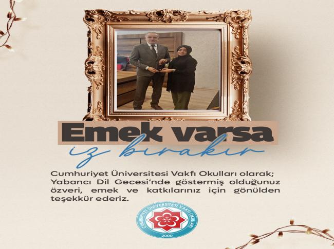 İngilizce Gecesinde Emek Veren Öğretmenlerimize Teşekkür Ederiz. görseli
