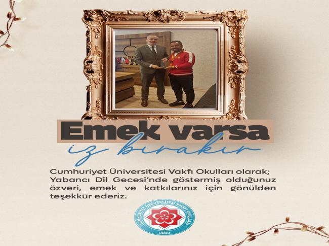İngilizce Gecesinde Emek Veren Öğretmenlerimize Teşekkür Ederiz. görseli