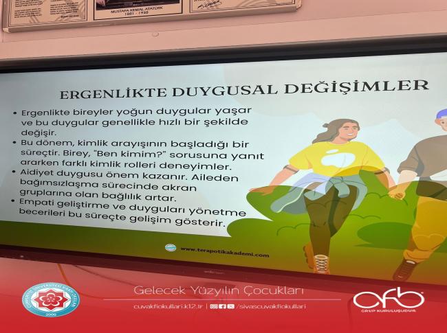 “Ergenlik, Mahremiyet, Dijital Mahremiyet ve Cinsiyet Rolleri” konulu bilgilendirici bir sunum gerçekleştirilmiştir.  görseli