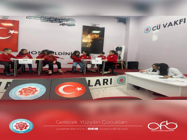 Sivas Cumhuriyet Üniversitesi Vakfı Okulları Özel Mahir Sevim Özduman İlkokulunda bugün heyecan dolu bir münazara etkinliği gerçekleşti! görseli