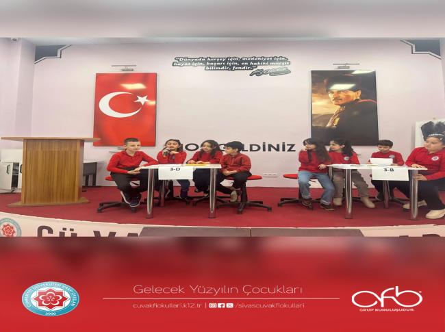 Sivas Cumhuriyet Üniversitesi Vakfı Okulları Özel Mahir Sevim Özduman İlkokulunda bugün heyecan dolu bir münazara etkinliği gerçekleşti! görseli
