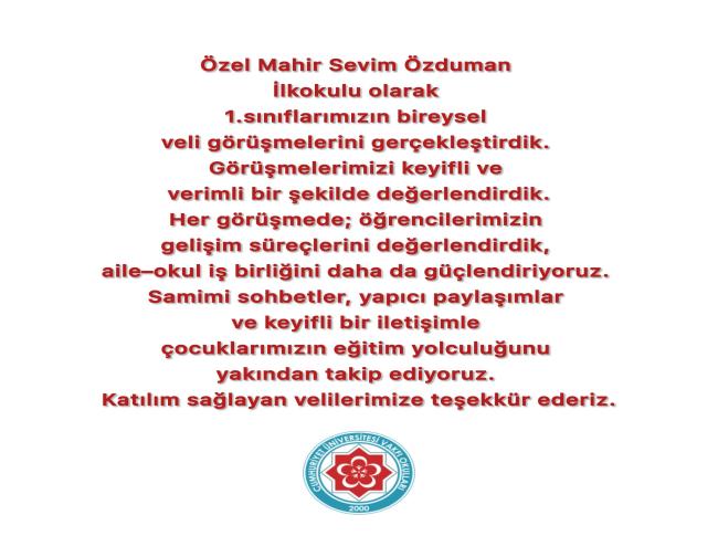 1.Sınıf Bireysel Veli Görüşmesi görseli
